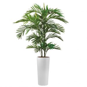HTT - Kunstplant Areca palm in Clou rond wit H185 cm - kunstplantshop.nl