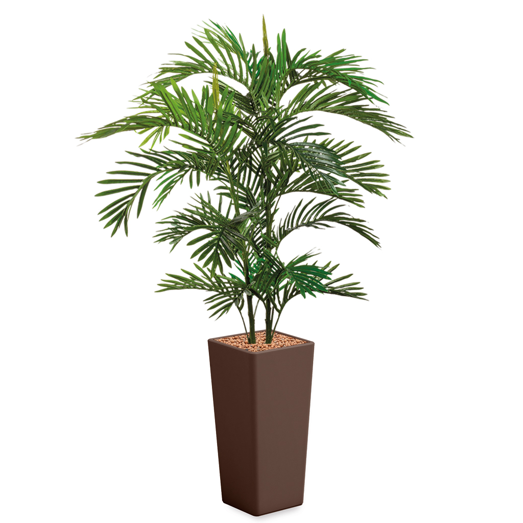 HTT - Kunstplant Areca palm in Clou vierkant bruin H185 cm - kunstplantshop.nl