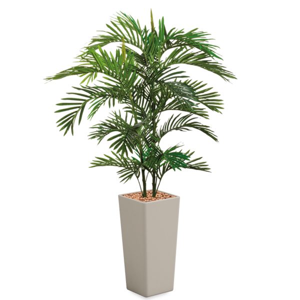 HTT - Kunstplant Areca palm in Clou vierkant taupe H185 cm - kunstplantshop.nl