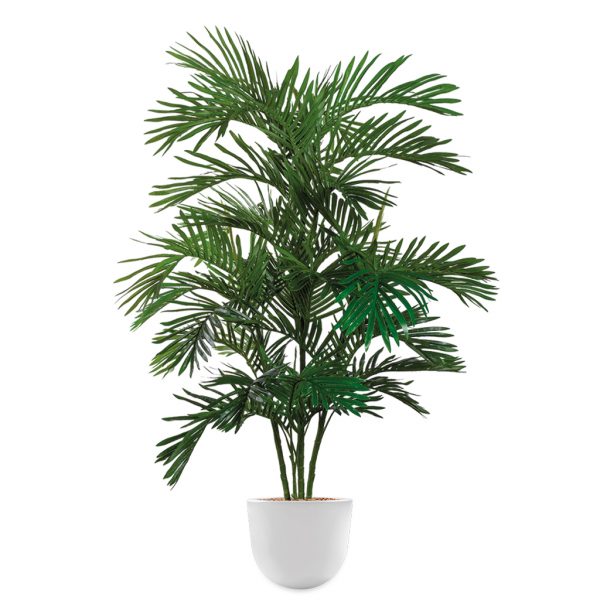 HTT - Kunstplant Areca palm in Eggy wit H160 cm - kunstplantshop.nl