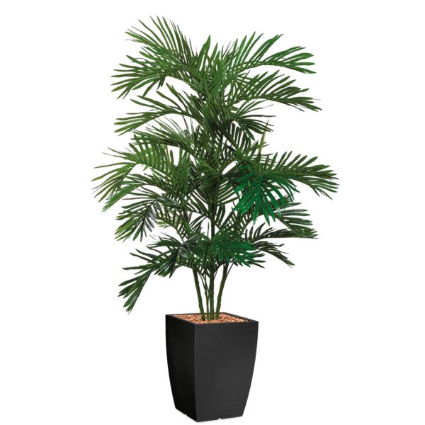 HTT - Kunstplant Areca palm in Genesis vierkant antraciet H180 cm - kunstplantshop.nl